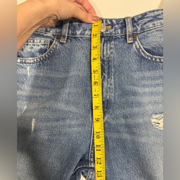 Zara Blue Distressed Jeans Size 28 100% cotton - Picture 11 of 16